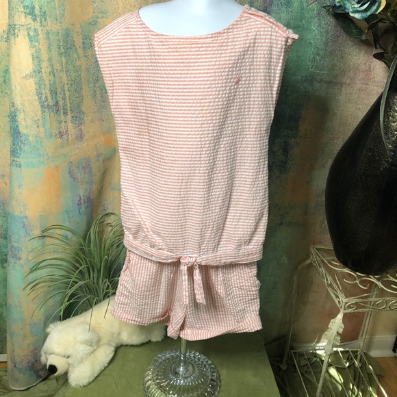Nautica Other - 📌 Nautica Striped Sleeveless Cotton Teen Romper with Pockets